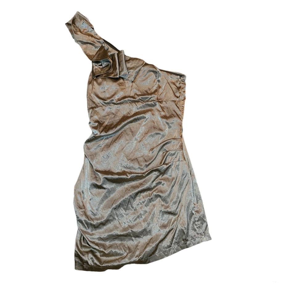 One Shoulder Gold Dress